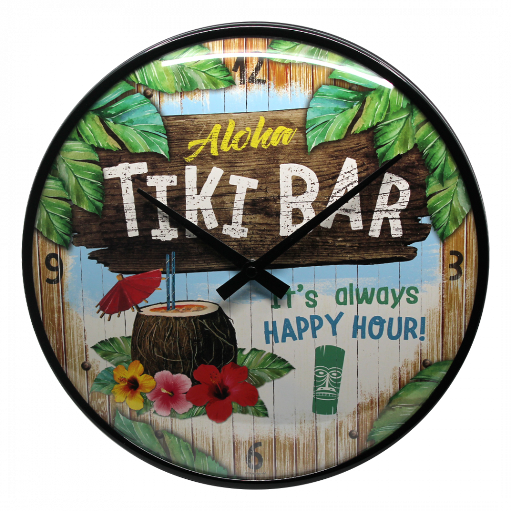 Tiki Bar - Klokke - METALLSKILT.NO